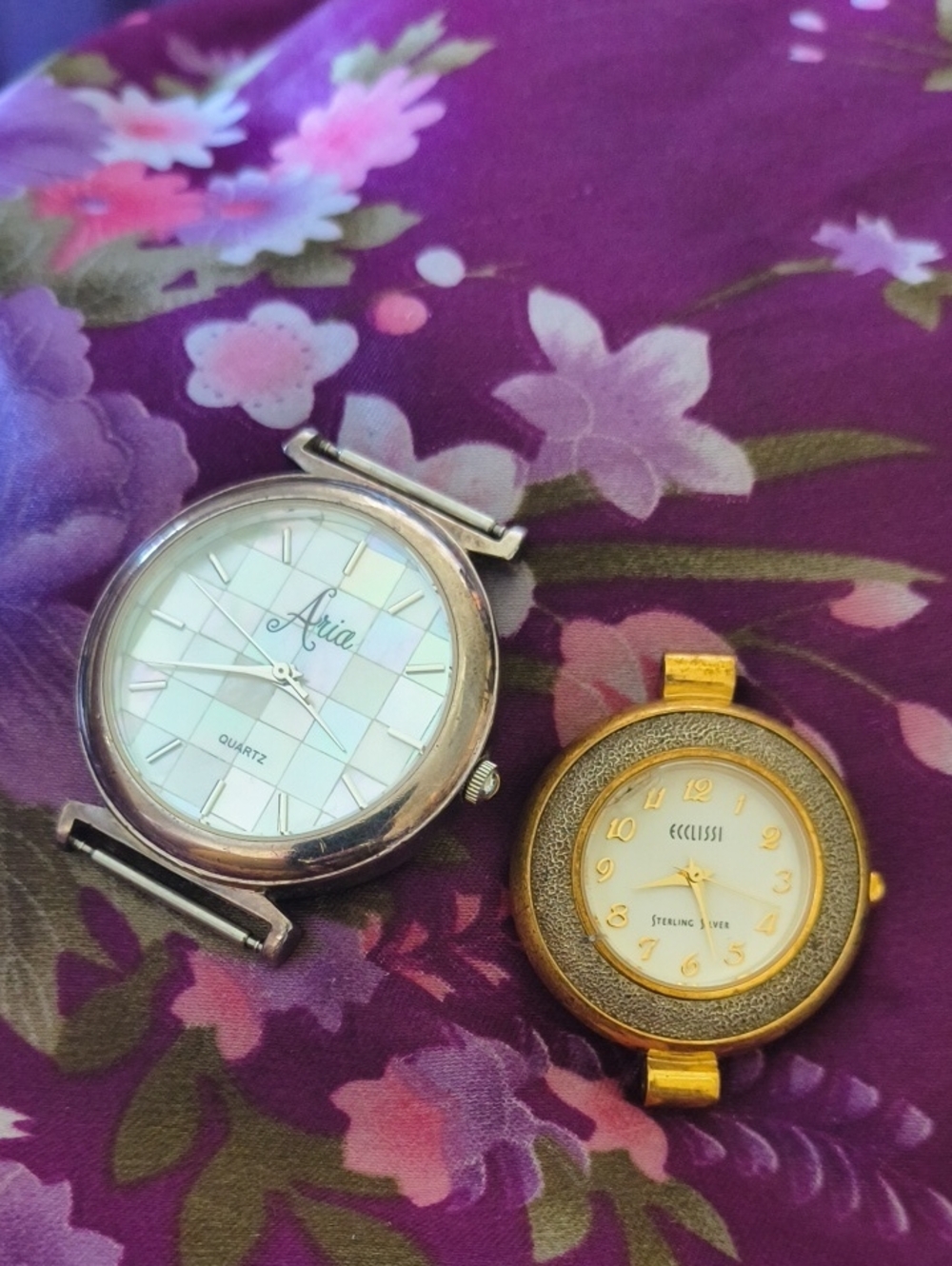 2 Sterling Silver Watch Faces Ecclissi & Aria